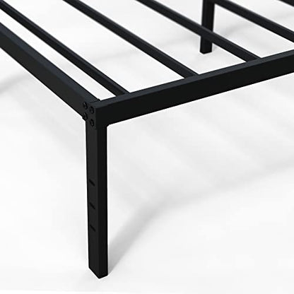 DiaOutro 18 Inch Twin Bed Frame Heavy Duty Platform, Black | Steel Slats Platform No Box Spring Needed Mattress Foundation, Easy Assembly, Noise Free - size: Twin, style: 18 Inch (Black)