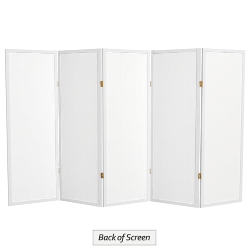 4 ft. Short Window Pane Shoji Screen - White - 5 Panels - color: White, size: 5 Panels