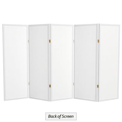 4 ft. Short Window Pane Shoji Screen - White - 5 Panels - color: White, size: 5 Panels