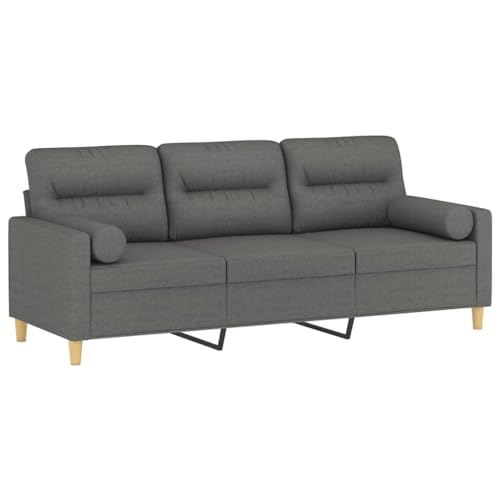 Modern 3-Seater Dark Grey Couch Sofa for Living Room, 78 in Linen-Like Polyester Upholstery, Matte Metal Frame Comfy Loveseat for Small Spaces, Apartment, Office - size: 30.3 x 78 x 31.5 in (W x L x H)
