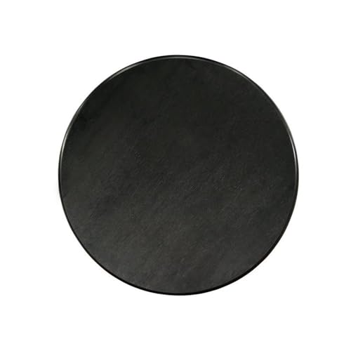 Bowery Hill Round Rubber Wood Dining Table, 30"H x 36"W x 36"D, Wirebrushed Black Finish, Pedestal Base, Durable Construction, Mid-Century Style, Small Kitchen or Dining Room Table for Limited Spaces - color: Black