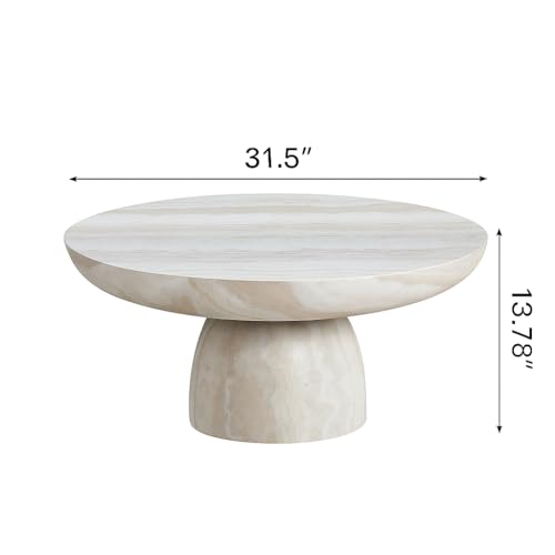 Mushroom Marble Coffee Table, Modern Fiberglass Center Table - color: 31.5'' Mars Pattern