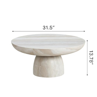 Mushroom Marble Coffee Table, Modern Fiberglass Center Table - color: 31.5'' Mars Pattern