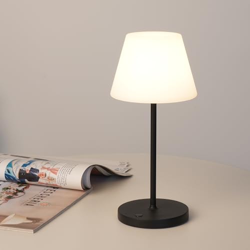 WEILAILUX Small Outdoor Table Lamp, Shower Lamp Waterproof (Mini Black) | Original Design, Cordless Rechargeable, Lightweight, Touch Dimming, 3000mAh Battery 8-72 Hours, 2700K, IP44, Indoor & Outdoor - color: Mini Black, size: Mini
