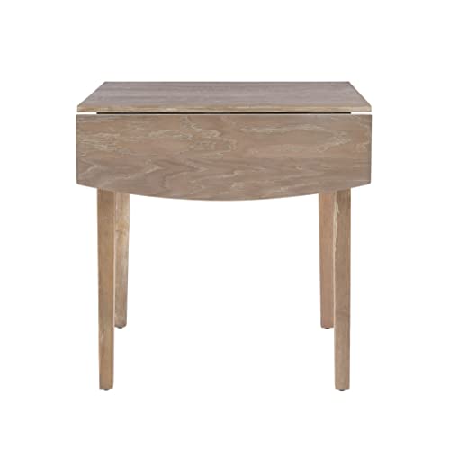 Linon Torino Greywash 30" Square Drop Leaf Table - 30" X 48" Fully Extended - color: Greywash