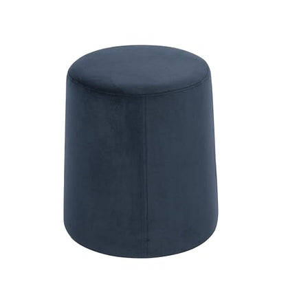 HomePop 17" Organic Shape Ottoman - Blue Velvet - color: Blue Velvet