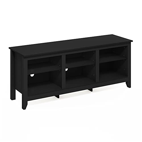 Furinno Jensen TV Stand for TV up to 65 Inch, 2-Tier Black Entertainment Center, TV Console with Cable Management, for Living Room, Bedroom, Dark Americano - color: Dark Americano