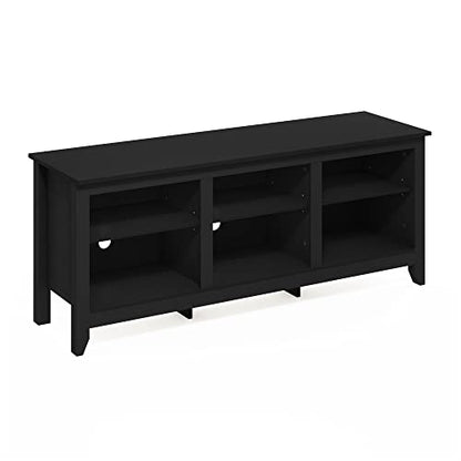 Furinno Jensen TV Stand for TV up to 65 Inch, 2-Tier Black Entertainment Center, TV Console with Cable Management, for Living Room, Bedroom, Dark Americano - color: Dark Americano