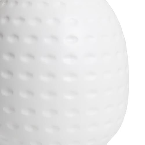 Simple Designs LT1161-OFF 12.5" Chic Glow Petite Dimpled Ceramic Table Lamp, for Bedroom, Office, Living Room, Stylish Spaces, Off White - color: Off-White