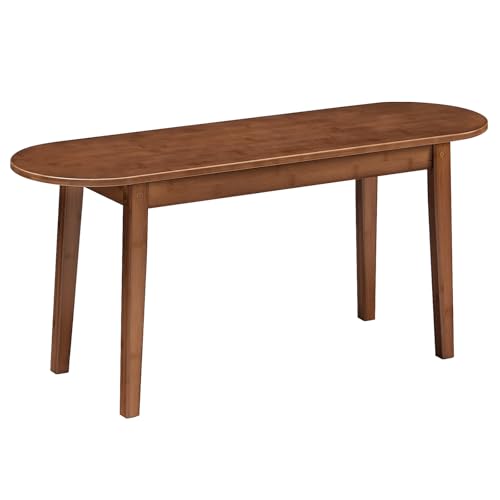 HOOBRO 39.4'' Dining Bench, Bamboo Entryway Bench, Farmhouse Kitchen Table Bench, Sturdy Dining Room Bench, Easy to Assemble, Wooden Bench for Living Room, Hallway, Bedroom, Bathroom, Mocha MA19CD01 - color: Mocha