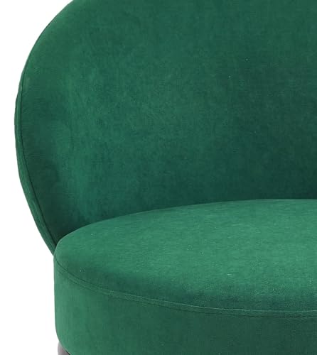 GDFStudio 27" Modern Accent Chair, Comfy Lounge Chair, Velvet Upholstered Chair, Mid Century Modern Armchair with Metal Legs, Solid Wood Frame, Cushion Barrel Side Chair for Living Room Bedroom, Green - color: Green + Velvet