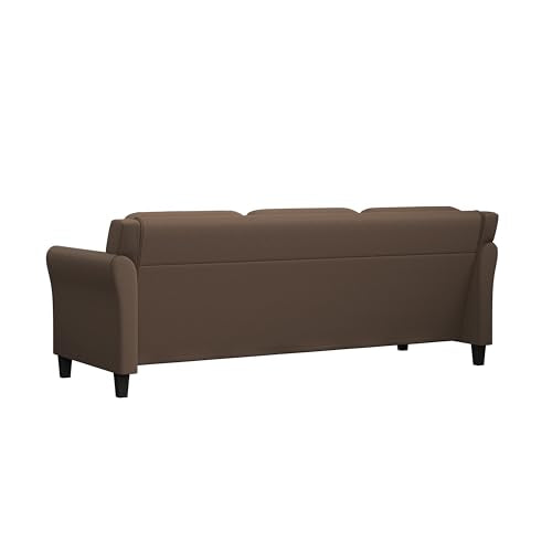 Studio Living Harrington 80.3" Sofa, Transitional Modern, Pocket Coil Comfort, Easy Assembly, Microfiber Fabric, Brown - color: Brown, size: Sofa