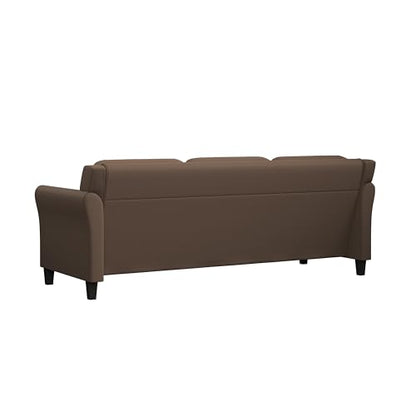 Studio Living Harrington 80.3" Sofa, Transitional Modern, Pocket Coil Comfort, Easy Assembly, Microfiber Fabric, Brown - color: Brown, size: Sofa