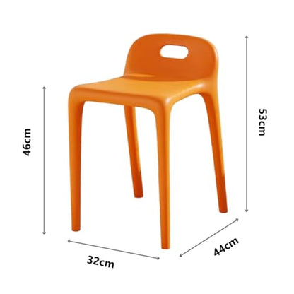 Plastic Stools - Nesting Stool -Stackable Modern Dining Chair 46cm Seat Height,Open Back,Save Space,Nordic Style（Set of 1）(Blue) - color: Blue