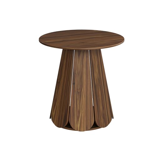 31.5" Round Dining Table, Small Circle Kitchen Table for 2-4 People, Modern Farmhouse Wood Dinning Room Tables with Pedestal Base, Space Saving Dinner Tables for Small Spaces, Mesa de Comedor, Walnut - color: Walnut