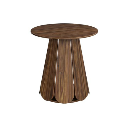31.5" Round Dining Table, Small Circle Kitchen Table for 2-4 People, Modern Farmhouse Wood Dinning Room Tables with Pedestal Base, Space Saving Dinner Tables for Small Spaces, Mesa de Comedor, Walnut - color: Walnut