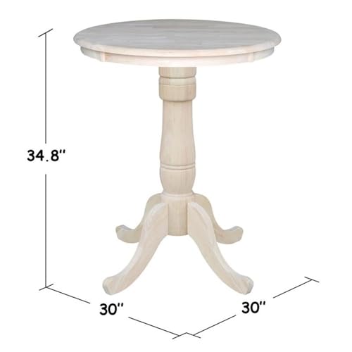 International Concepts 30" Round Top Natural Wood Counter Table - color: Unfinished