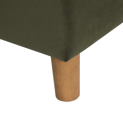 HomePop 24" Dinah Collection Storage Ottoman - Loden Green Velvet - color: Loden Green Velvet