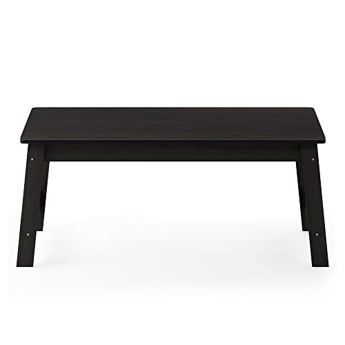 Furinno Beginning Coffee Table, Espresso | H-Legs, Soft Edges, Easy Assembly, Side Table, for Living Room, Bedroom, Home Office - color: Espresso, size: 36 inches, Straight Legs