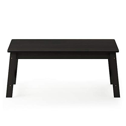 Furinno Beginning Coffee Table, Espresso | H-Legs, Soft Edges, Easy Assembly, Side Table, for Living Room, Bedroom, Home Office - color: Espresso, size: 36 inches, Straight Legs