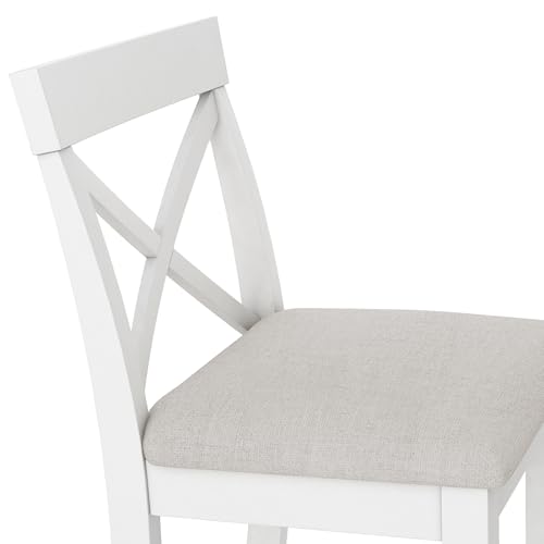 3 Piece Counter Height Dining Table Bar Table Set with 2 Chairs, Small Kitchen Table Breakfast Nook for 2, Good for Bar or Small Space, Brown White - color: Brown White