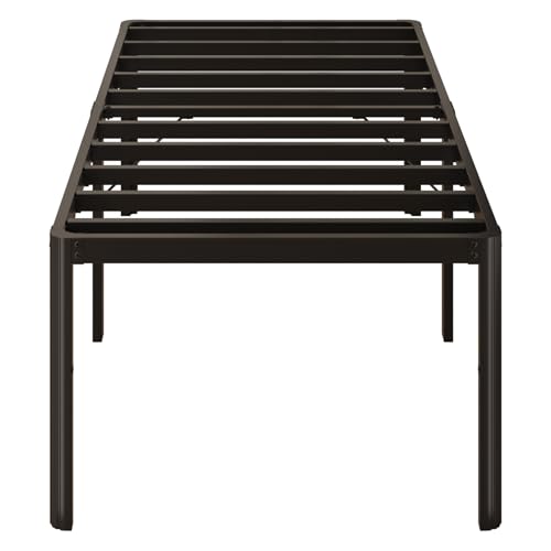 Yicensen 22 Inch High Twin Bed Frames with Rounded Corner Legs, Heavy Duty Metal Twin Size Platform Bed Frame No Box Spring Needed, Easy Assembly, Noise Free, Black - size: Twin, style: 22 Inch