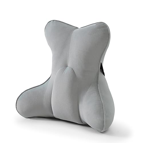 Lumbar Back Pillow (Pat. Pend), Supportive Back Cushion for Bed, Couch & Recliner, Ergonomic Lumbar Pillow with Customizable Firmness for Lower Back Pain Relief, Zinc Gray - color: Zinc Gray