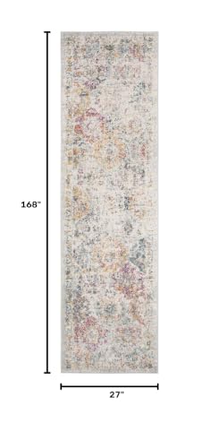 SAFAVIEH Madison Collection Runner Rug - 2'3" x 14', Grey & Gold, Boho Chic Distressed Design, Non-Shedding & Easy Care, Ideal for High Traffic Areas in Living Room, Bedroom (MAD611F) - color: Grey/Gold, size: 2'3" x 14' (Runner)