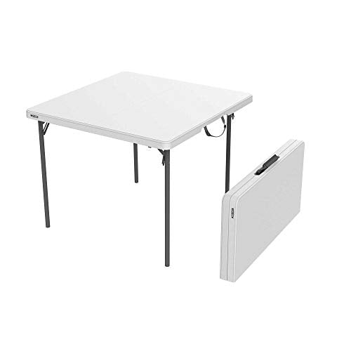 Lifetime 80884 37-Inch Square Fold-in-Half Table, 2 Pack, Light Commercial, White Granite - size: 37-Inch, 2 Pack