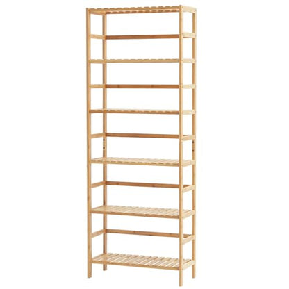 VEVOR 6-Tier Bamboo Shelf, Open Wood Bookshelf, Display Storage Rack Organizer, Freestanding Flower Plant Stand, Multifunctional Bamboo Bookshelf Ideal for Bathroom, Bedroom, Office, Study, Natural - style: 6-Tier