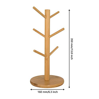 MyLifeUNIT Mug Holder Tree, Coffee Cup Holder with 6 Hooks (Yellow) - color: Yellow