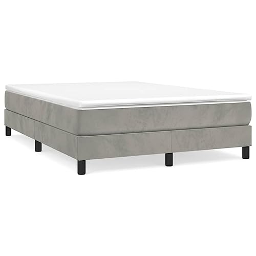 Queen Size Upholstered Bed Frame, Modern Velvet Platform Bed with 9.8 Inch Clearance, Sturdy Engineered Wood Base, Light Gray - color: Light Gray, size: Queen & 9.8"