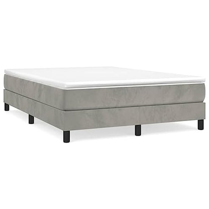 Queen Size Upholstered Bed Frame, Modern Velvet Platform Bed with 9.8 Inch Clearance, Sturdy Engineered Wood Base, Light Gray - color: Light Gray, size: Queen & 9.8"