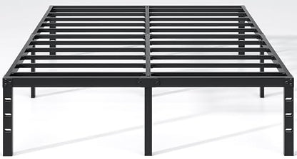 NEW JETO Metal Bed Frame,Full Size Bed Frame with Storage Space,18 Inch | Heavy Duty Sturdy Mattress Foundation,Easy Assembly,No Box Spring Needed, Black - size: Full, style: 18 Inch