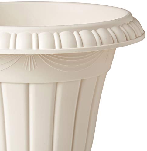Arcadia Garden Products PL00BG Classic Traditional Plastic Urn Planter, 16” x 18”, Beige - color: Beige, size: 16" x 18"