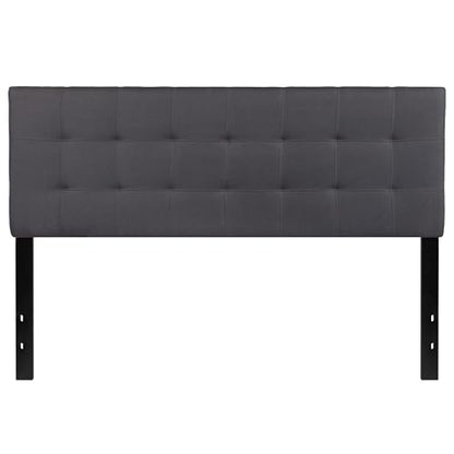 Quilted Tufted Queen Size Headboard in Dark Gray Fabric - color: Dark Gray, size: Queen