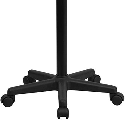 Flash Furniture Eve Sit to Stand Mobile Laptop Desk/Speaker's Lectern with Wheels, Modern Height-Adjustable Portable Standing Computer Desk, Black | Heavy Duty Nylon Base, Dual Wheel Casters - color: Black