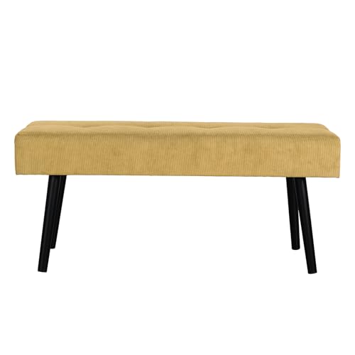 Comfy to go Entryway Bench - Bench for Bedroom, Modern Ottoman End of Bed, Corduroy Padded Benches for Living Room, Foyer, Mudroom, Hallway - 39" L x 14" W x 17" H | Padded Bench for Bedroom, Living Room, Foyer, Mudroom, Hallway, Window, Reading, Footrest