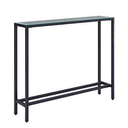 SEI FURNITURE Darrin Narrow console table, Gray - color: Gunmetal Gray