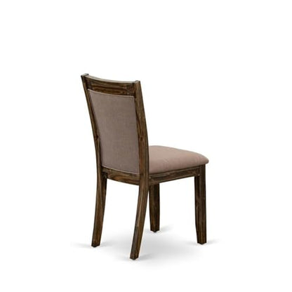 East West Furniture MZC7T48 Monza Parson Dining Chairs - Coffee Linen Fabric Padded Chairs, Set of 2, Distressed Jacobean - color: Mzc7t48
