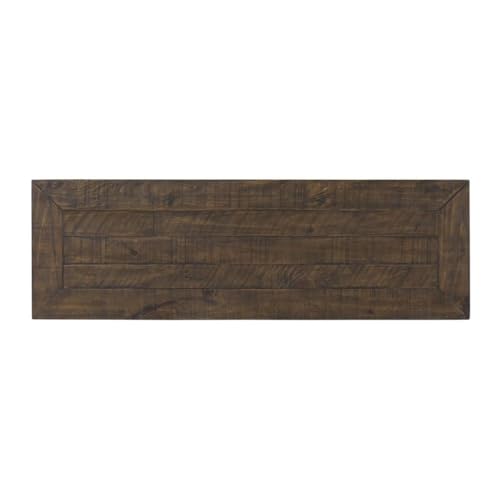 Martin Svensson Home Monterey Solid Wood Sofa Console Table, Black & Brown | Farmhouse Style, Pine Wood, Two Drawers, Two Open Shelves for Storage - color: Black With Brown Top