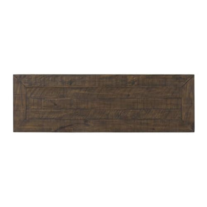 Martin Svensson Home Monterey Solid Wood Sofa Console Table, Black & Brown | Farmhouse Style, Pine Wood, Two Drawers, Two Open Shelves for Storage - color: Black With Brown Top