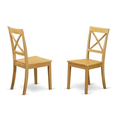 East West Furniture DLBO5-OAK-W 5 Piece Dining Set Includes a Round Dining Room Table with Dropleaf and 4 Kitchen Chairs, 42x42 Inch, Oak - color: Dlbo5-oak-w, size: Table + 4 Chairs