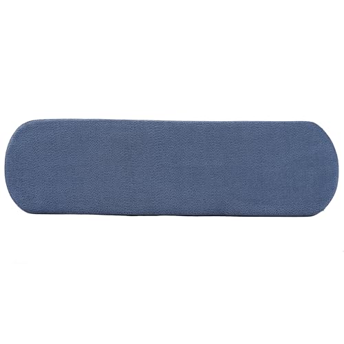 Christopher Knight Home Arden Minimalist Style Rectangular Loop Yarn Fabric Ottoman Bench, Rubberwood Frame, Entryway Bench, Living Room Sofa Extra Seat, End of Bed Footstool, Blue+Brown - color: Blue+brown