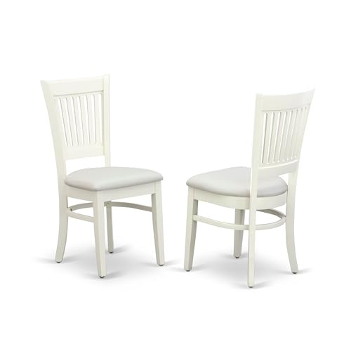 East West Furniture DLVA5-LWH-C 5 Piece Dining Table Set for 4 Includes a Round Kitchen Table with Dropleaf and 4 Linen Fabric Kitchen Dining Chairs, 42x42 Inch, Linen White - color: Dlva5-lwh-c