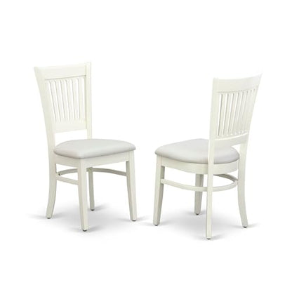 East West Furniture DLVA5-LWH-C 5 Piece Dining Table Set for 4 Includes a Round Kitchen Table with Dropleaf and 4 Linen Fabric Kitchen Dining Chairs, 42x42 Inch, Linen White - color: Dlva5-lwh-c