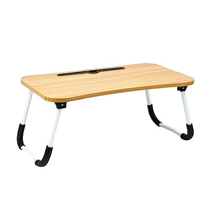 Mind Reader Lap Desk Laptop Stand with Folding Legs, Portable Bed Tray Table for Laptop, Breakfast, Reading, Crafts, MDF, Beige - color: Beige