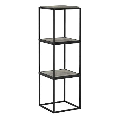Furinno Moretti Cube Modern Stackable End Table Shelf, French Oak Grey - color: French Oak Grey, size: Stackable Cube