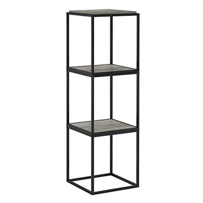 Furinno Moretti Cube Modern Stackable End Table Shelf, French Oak Grey - color: French Oak Grey, size: Stackable Cube