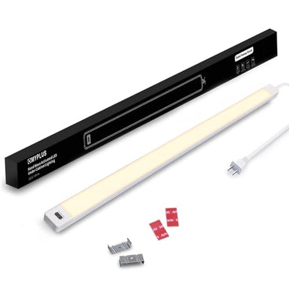 MYPLUS 24 Inch Under Cabinet Lights with Hand Wave 3000K Plug in Kitchen | Warm White,Dimmable,640 Lumen,CRI>90,110V,8.5W,Bright Counter,Shelf,Above the Sink - color: 3000K-Warm White, size: 24inch-1Pack